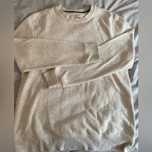 White/Gray Fleece Athletic Crewneck Pullover